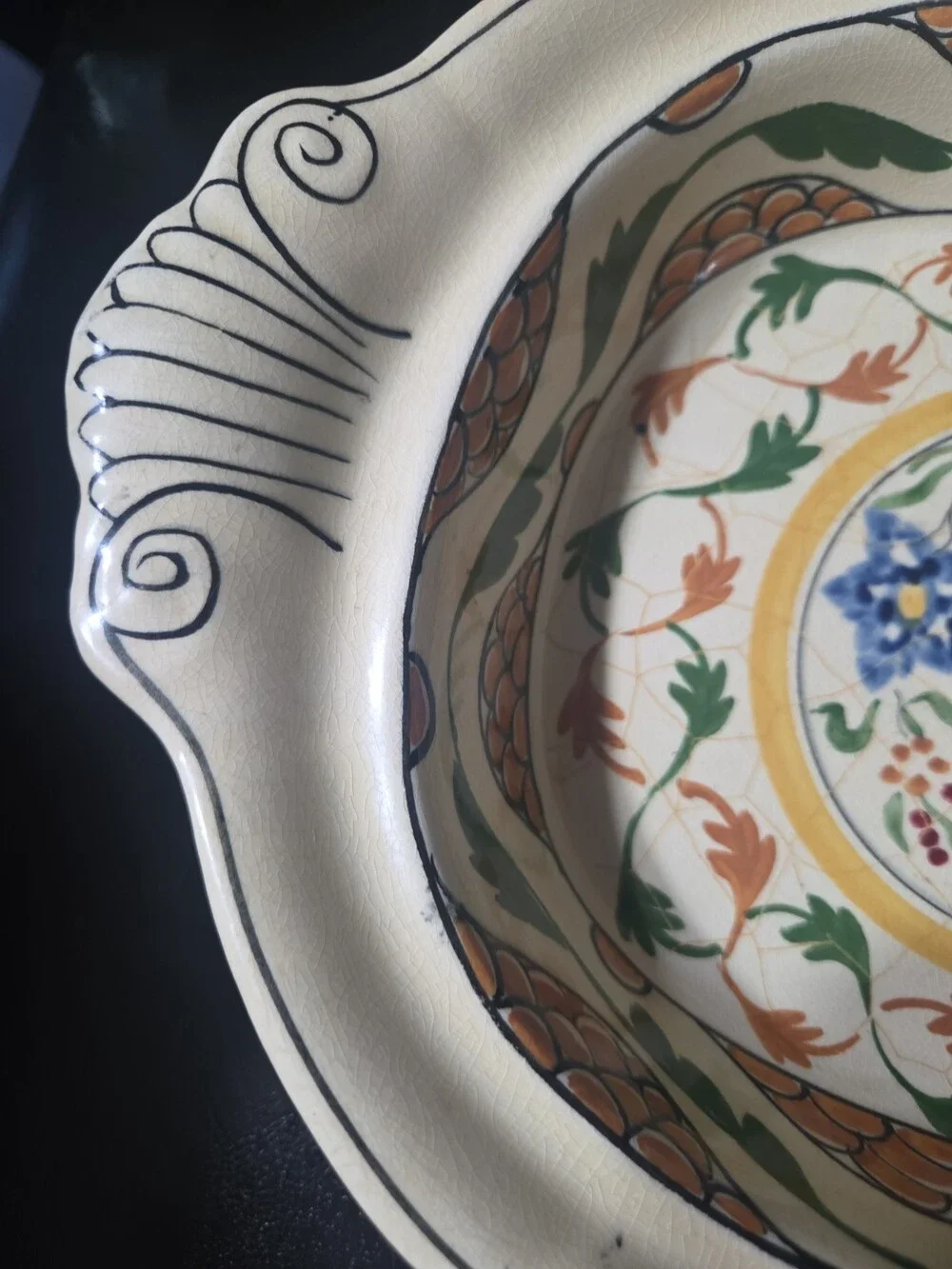 Adams Titian Ware Hand Painted Floral Oval Bowl - Used